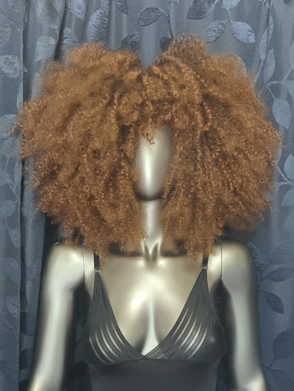 Premium Curly Afro Wig in Copper Brown - Picture 8 of 8